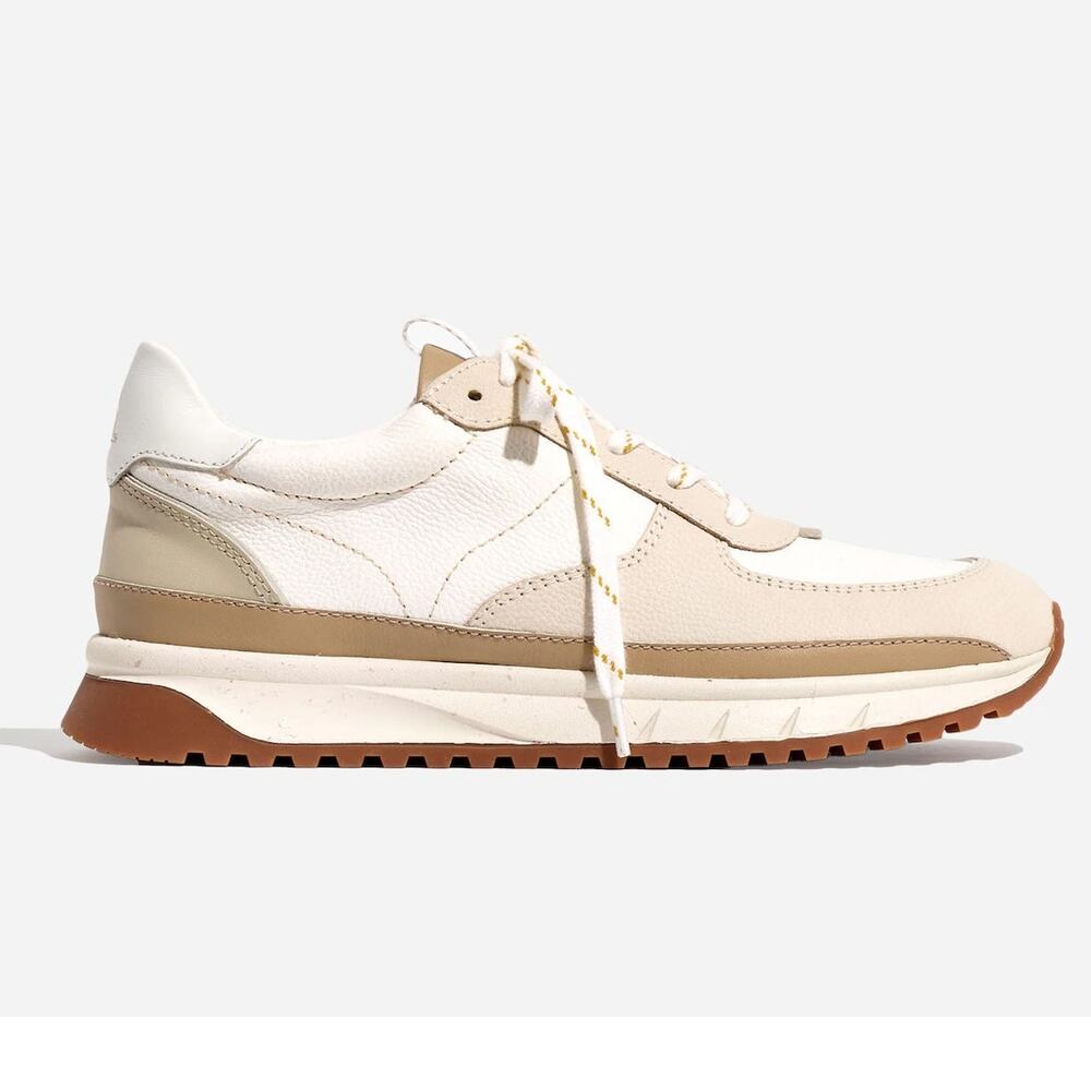 Madewell Kickoff Trainer Sneakers Antique Cream SZ 7.5 Leather Sneakers EUC